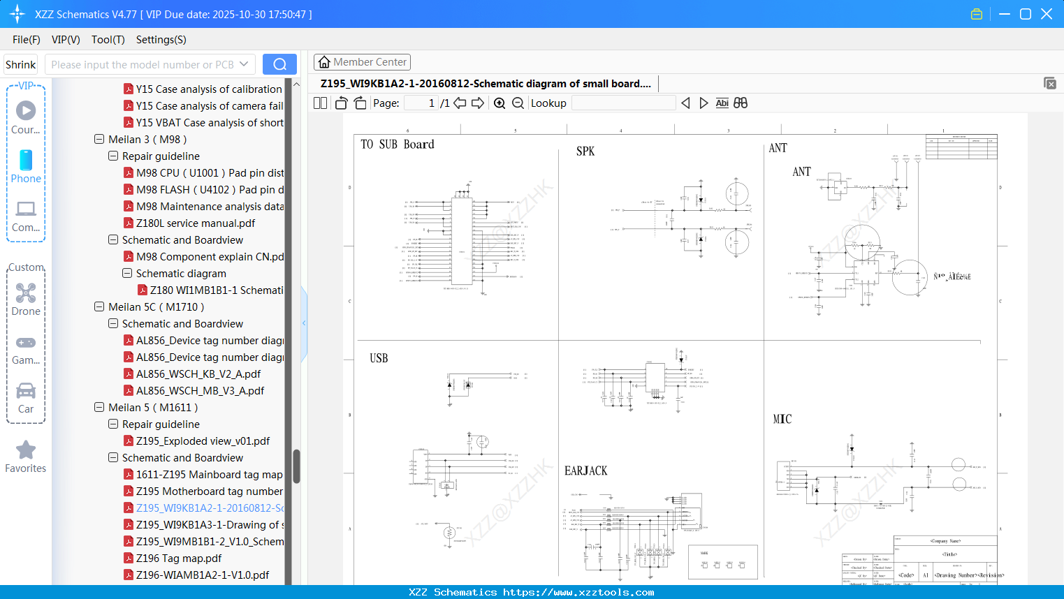 Meizu Z195_WI9KB1A2-1-20160812-Schematic Diagram Of Small Board